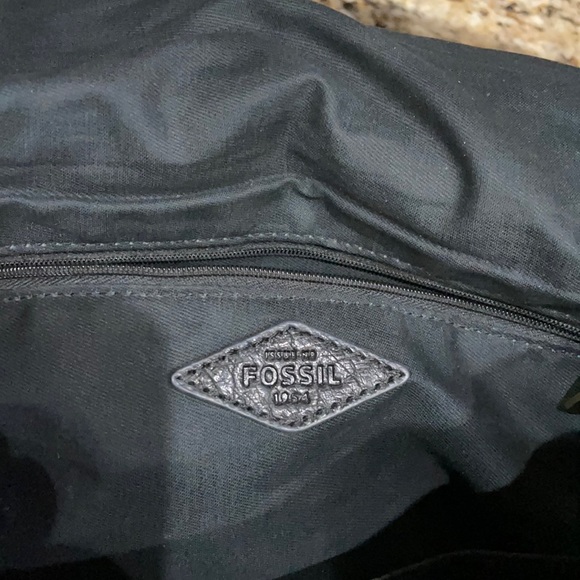 Fossil CrossBody Bag Black Leather - Picture 4 of 6